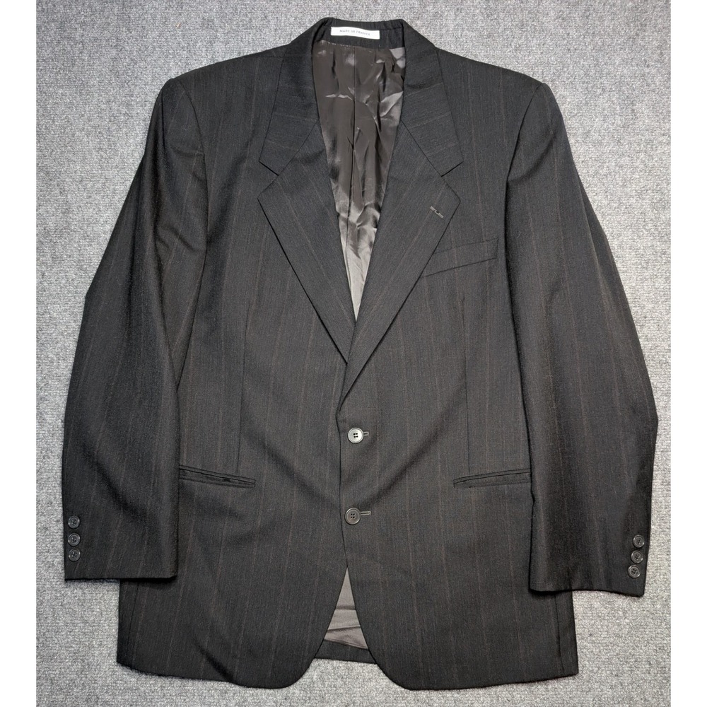 Yves Saint Laurent Blazer Mens Size 44R Black 100% Wool Classic Sport Coat Italy